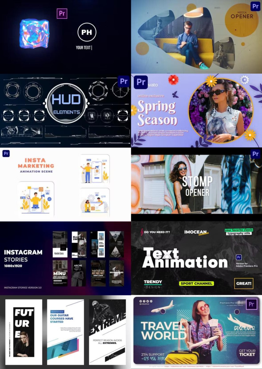 Premiere Pro PR模板素材合集2023年第1季 Premiere Pro Templates Bundle 2023 Vol.1