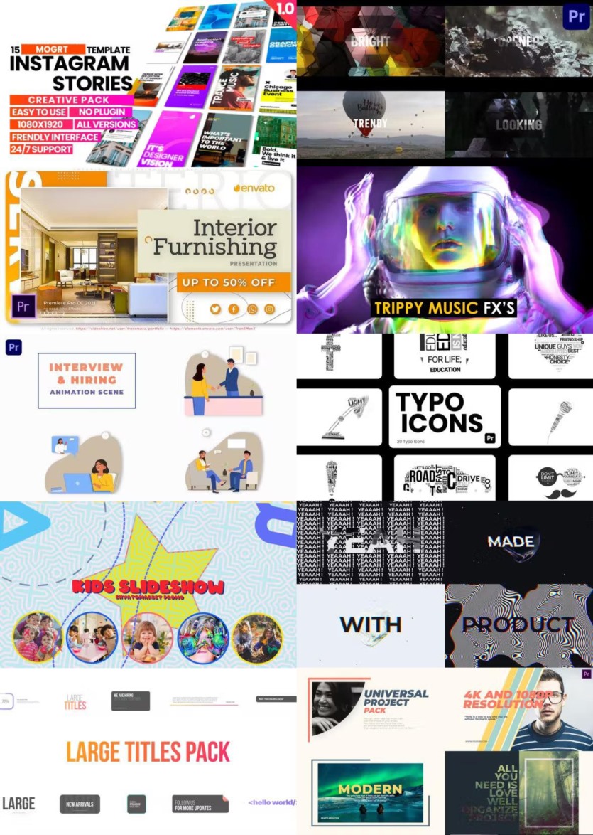 Premiere Pro PR模板素材合集2023年第1季 Premiere Pro Templates Bundle 2023 Vol.1