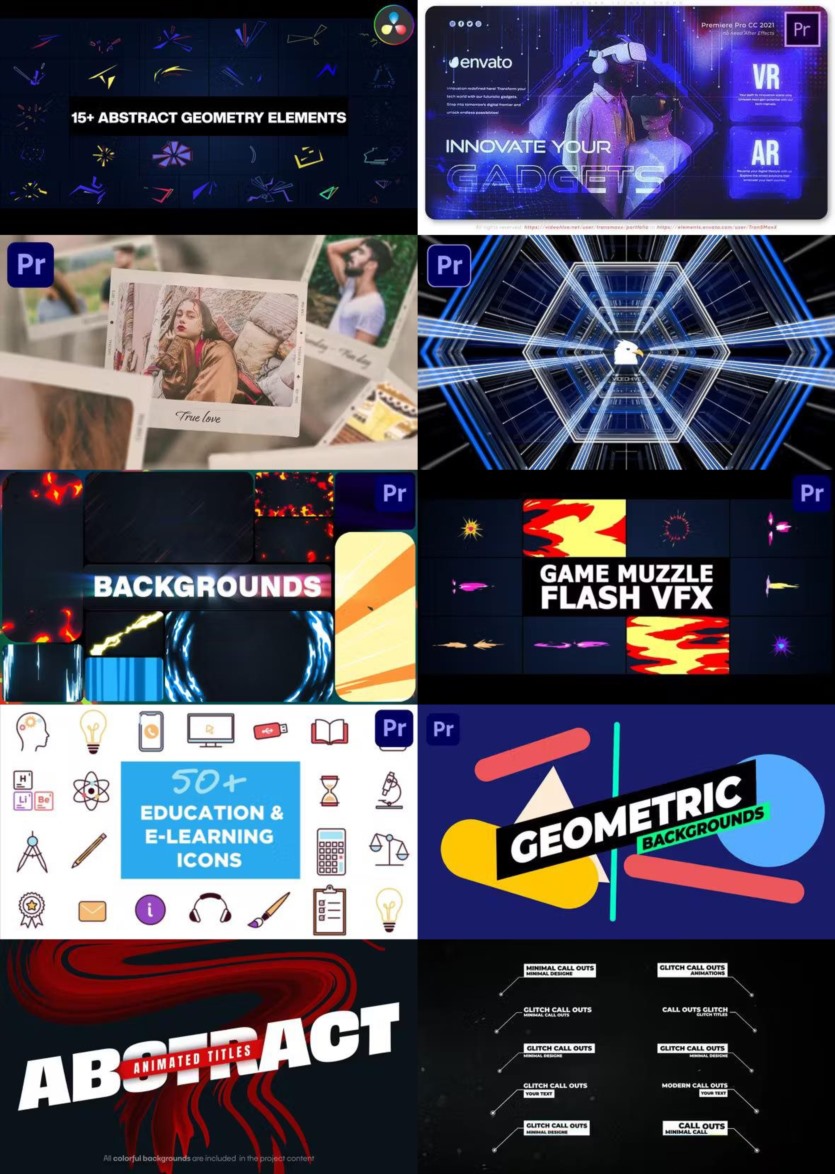 Premiere Pro PR模板素材合集2024年第1季 Premiere Pro Templates Bundle 2024 Vol.1