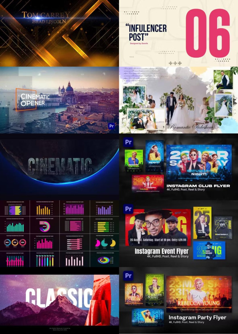 Premiere Pro PR模板素材合集2024年第1季 Premiere Pro Templates Bundle 2024 Vol.1