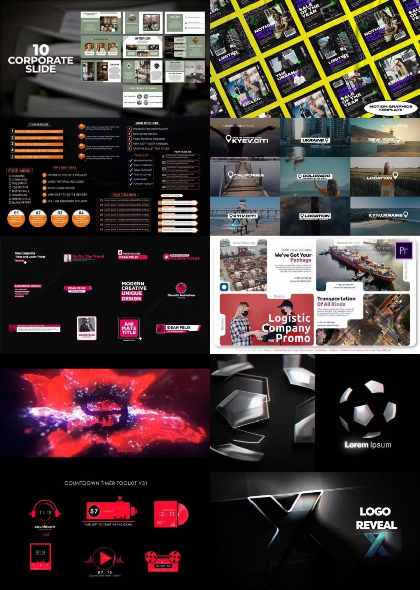 Premiere Pro PR模板素材合集2024年第1季 Premiere Pro Templates Bundle 2024 Vol.1