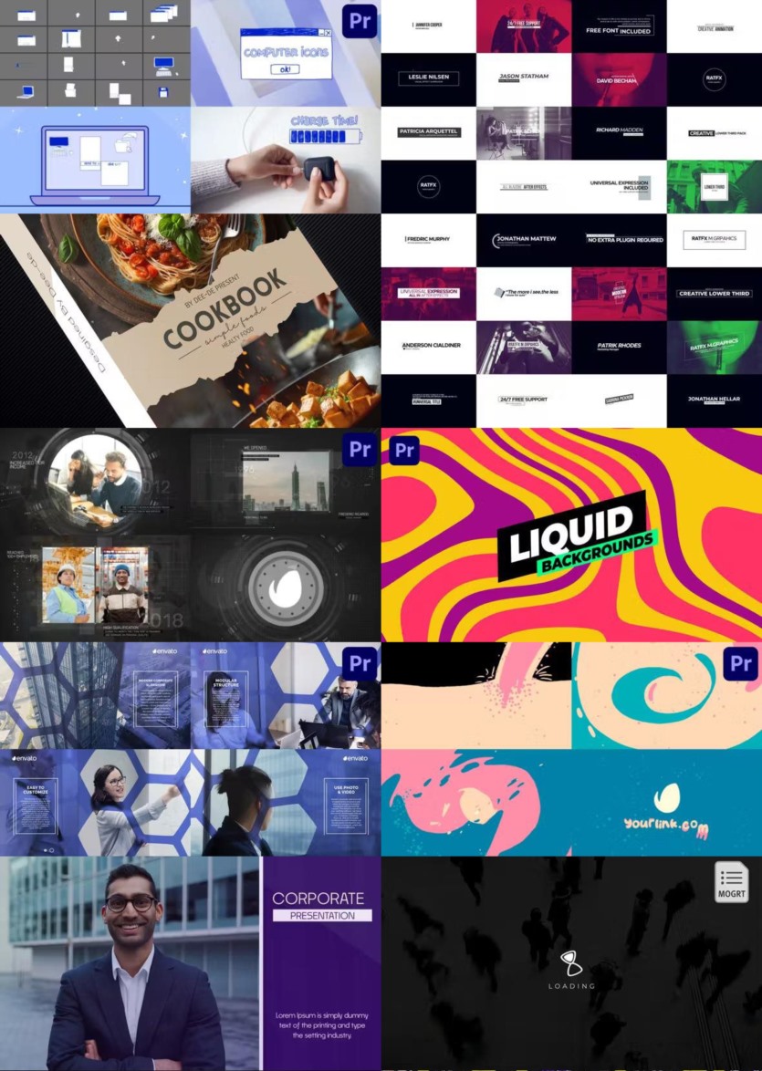 Premiere Pro PR模板素材合集2024年第1季 Premiere Pro Templates Bundle 2024 Vol.1