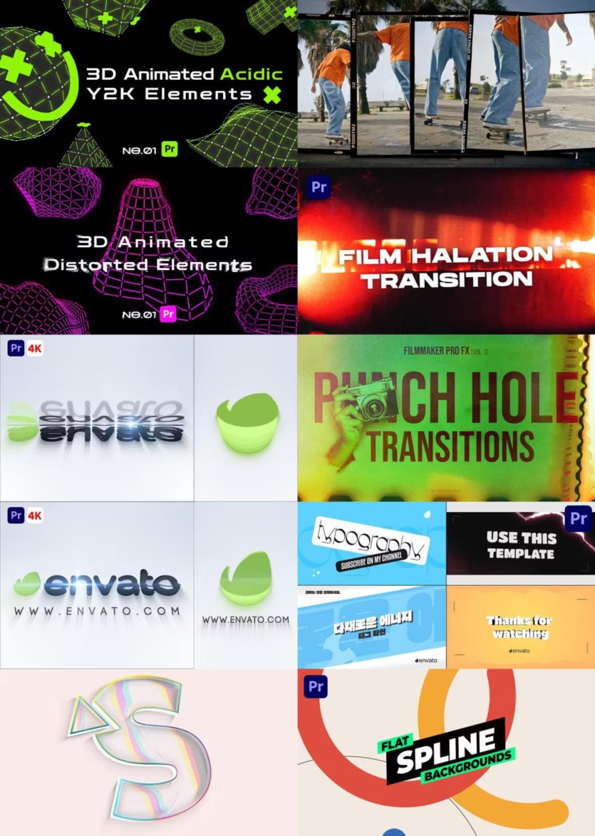 Premiere Pro PR模板素材合集2024年第1季 Premiere Pro Templates Bundle 2024 Vol.1