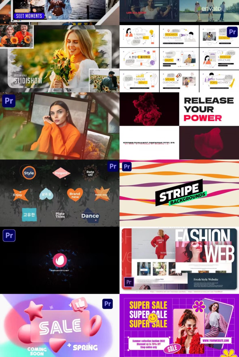 Premiere Pro PR模板素材合集2024年第2季 Premiere Pro Templates Bundle 2024 Vol.2