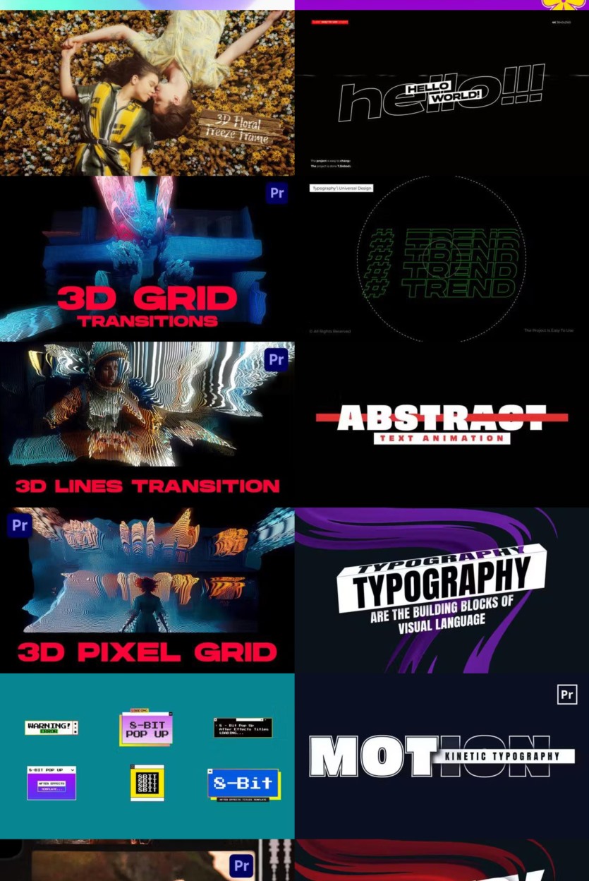 Premiere Pro PR模板素材合集2024年第2季 Premiere Pro Templates Bundle 2024 Vol.2