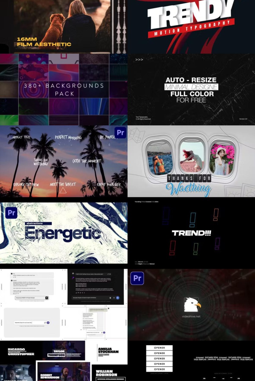 Premiere Pro PR模板素材合集2024年第2季 Premiere Pro Templates Bundle 2024 Vol.2