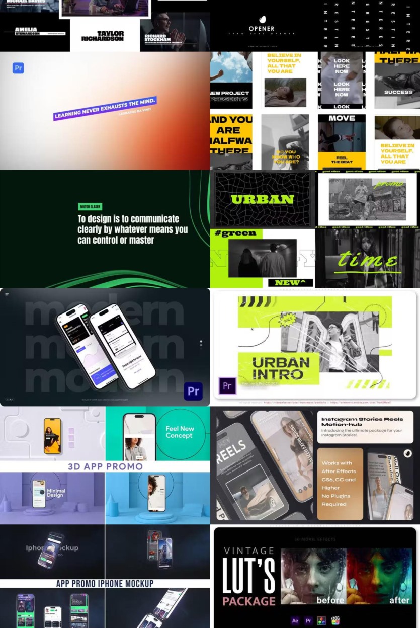 Premiere Pro PR模板素材合集2024年第2季 Premiere Pro Templates Bundle 2024 Vol.2