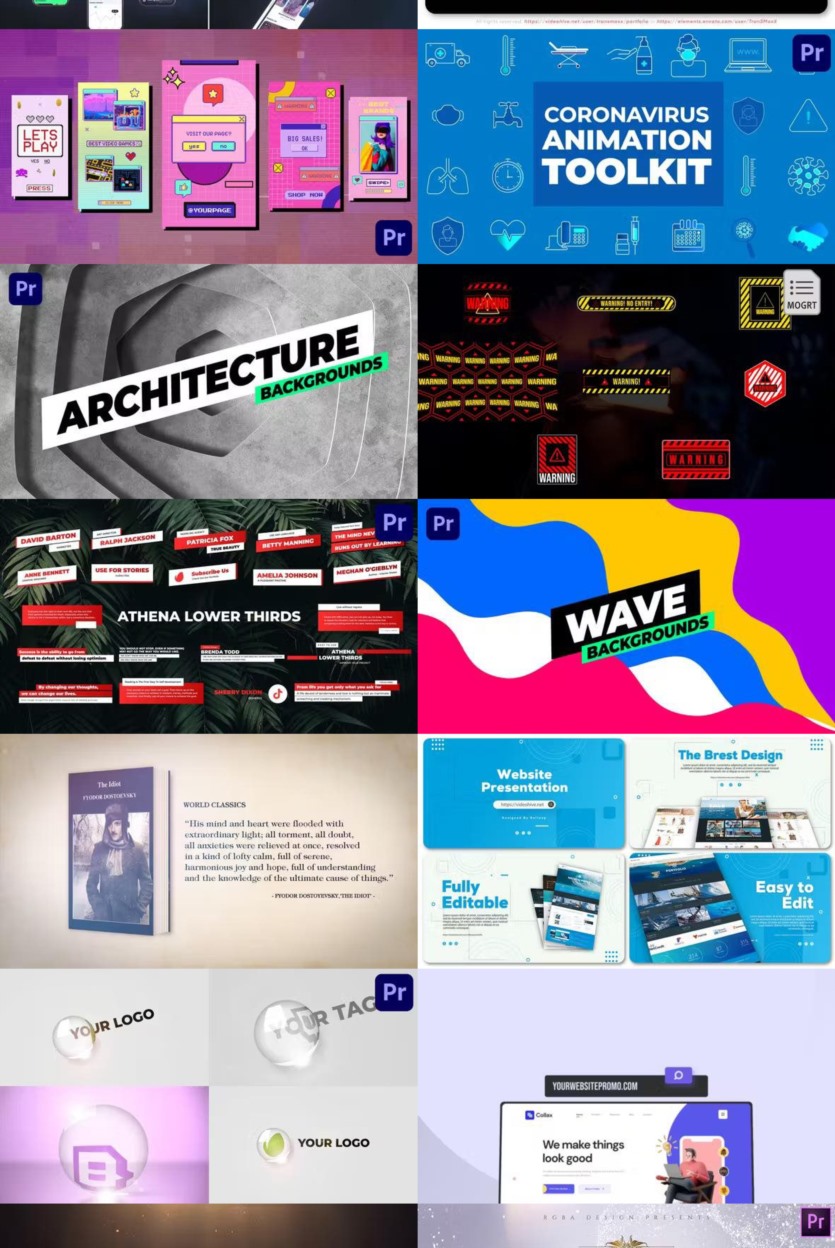 Premiere Pro PR模板素材合集2024年第2季 Premiere Pro Templates Bundle 2024 Vol.2