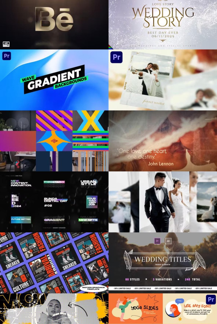 Premiere Pro PR模板素材合集2024年第2季 Premiere Pro Templates Bundle 2024 Vol.2
