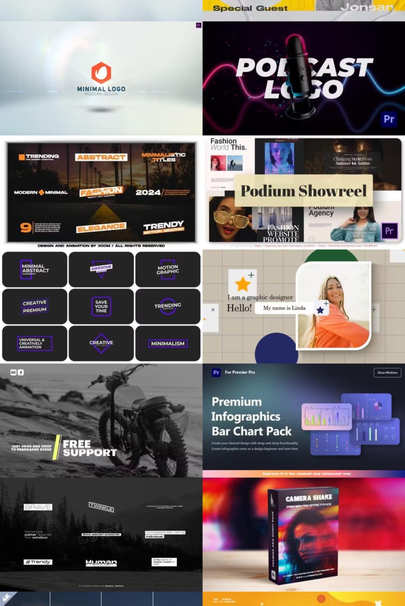 Premiere Pro PR模板素材合集2024年第2季 Premiere Pro Templates Bundle 2024 Vol.2
