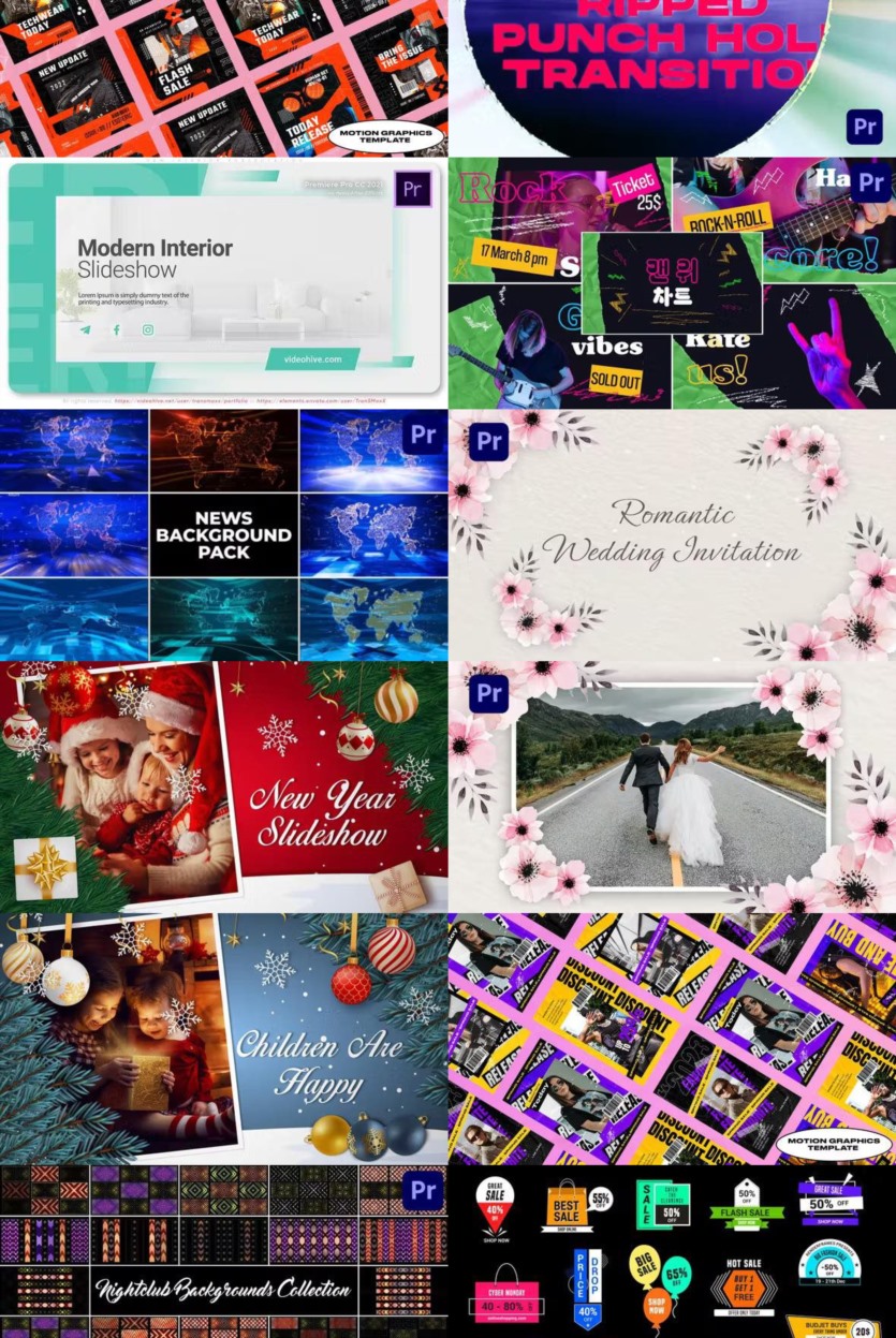 Premiere Pro PR模板素材合集2024年第2季 Premiere Pro Templates Bundle 2024 Vol.2