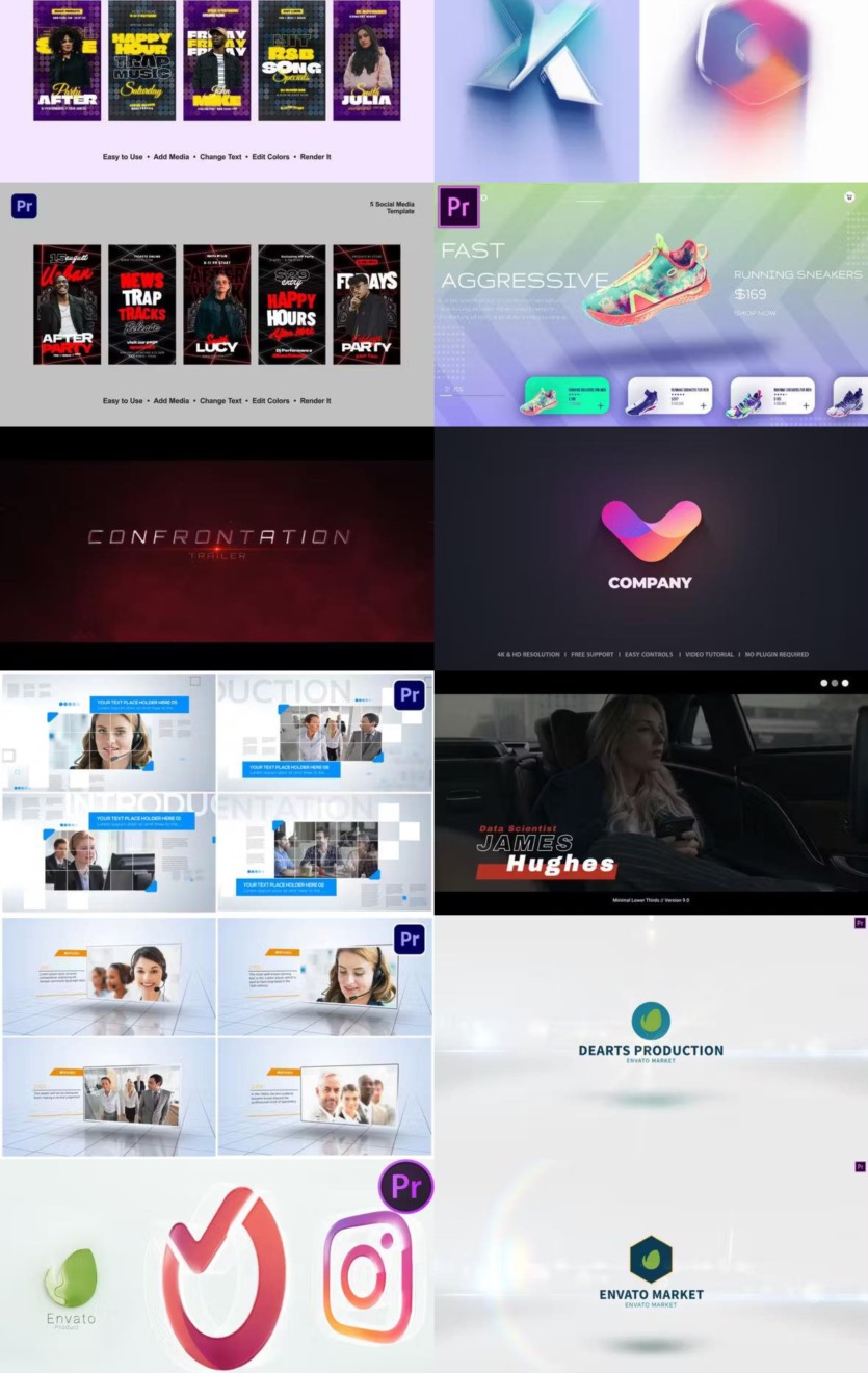 Premiere Pro PR模板素材合集2024年第3季 Premiere Pro Templates Bundle 2024 Vol.3