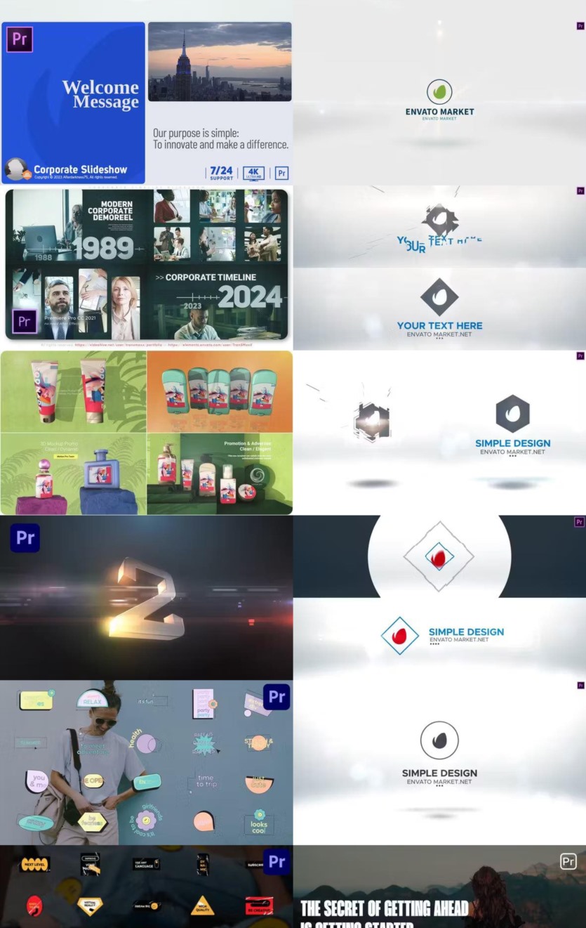 Premiere Pro PR模板素材合集2024年第3季 Premiere Pro Templates Bundle 2024 Vol.3