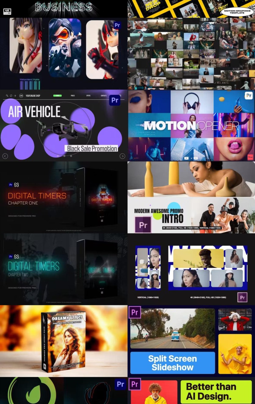 Premiere Pro PR模板素材合集2024年第3季 Premiere Pro Templates Bundle 2024 Vol.3