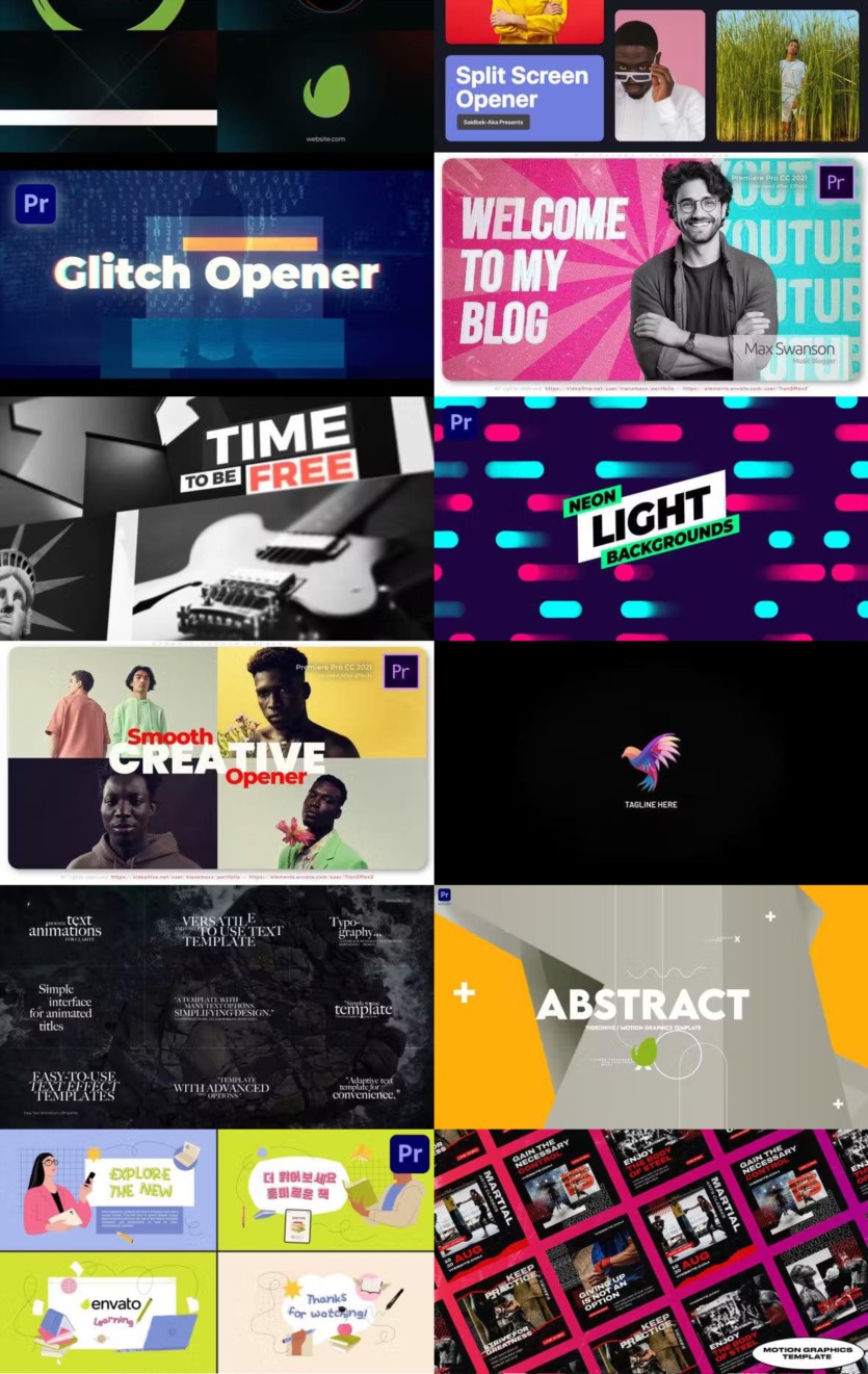 Premiere Pro PR模板素材合集2024年第3季 Premiere Pro Templates Bundle 2024 Vol.3