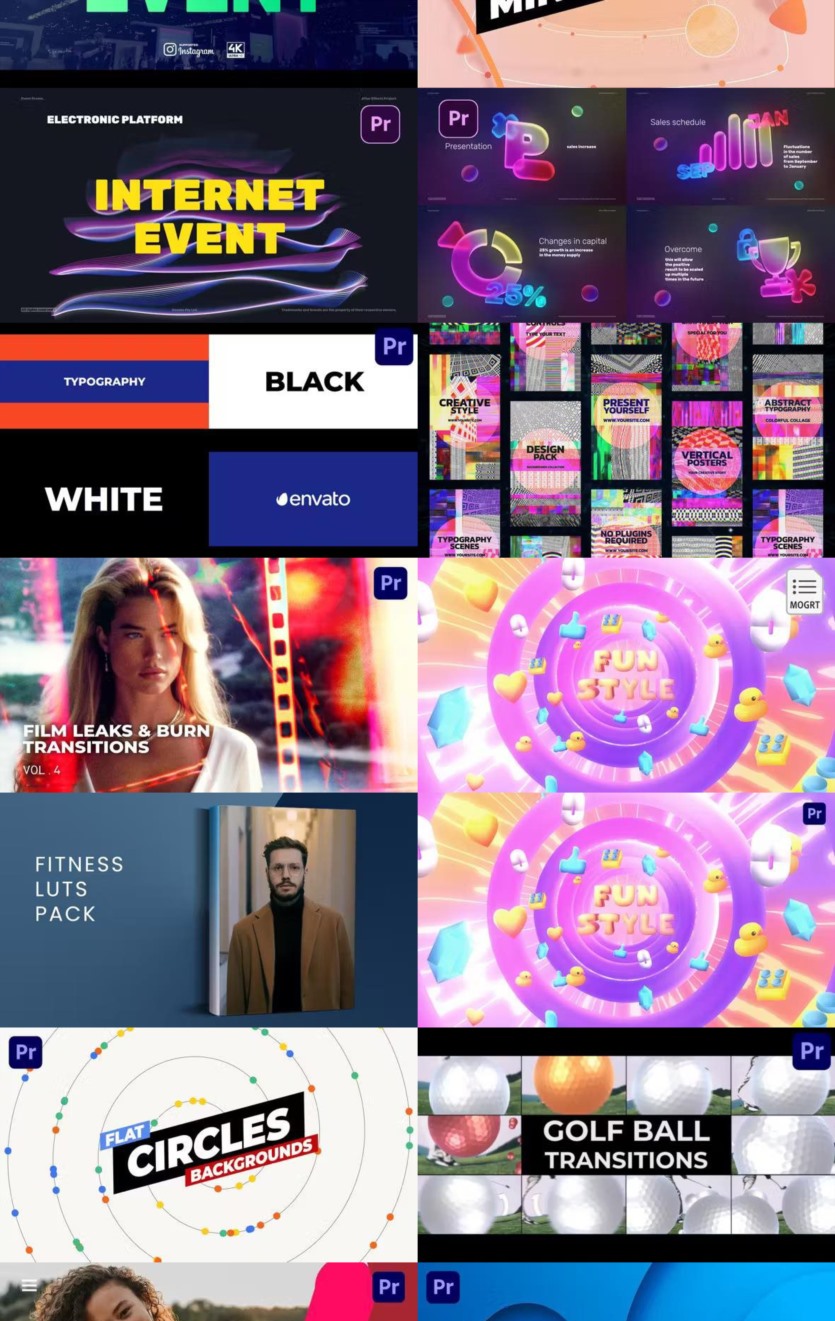 Premiere Pro PR模板素材合集2024年第3季 Premiere Pro Templates Bundle 2024 Vol.3