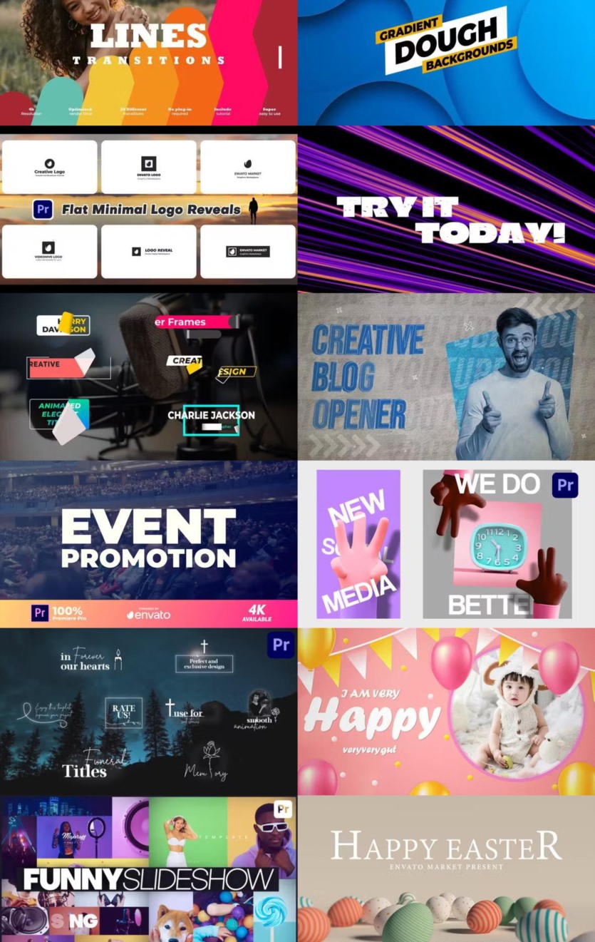 Premiere Pro PR模板素材合集2024年第3季 Premiere Pro Templates Bundle 2024 Vol.3