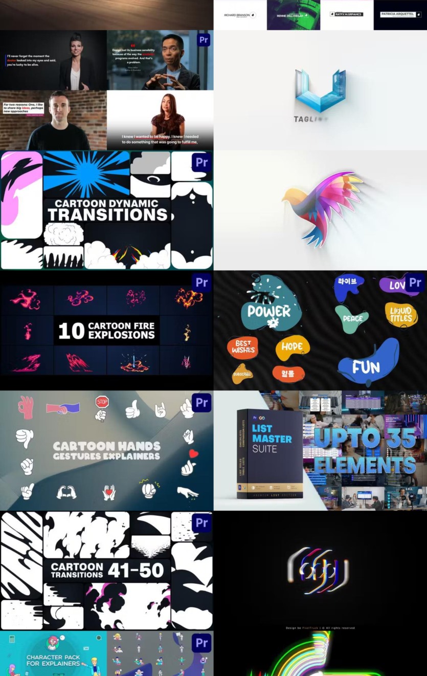 Premiere Pro PR模板素材合集2024年第3季 Premiere Pro Templates Bundle 2024 Vol.3