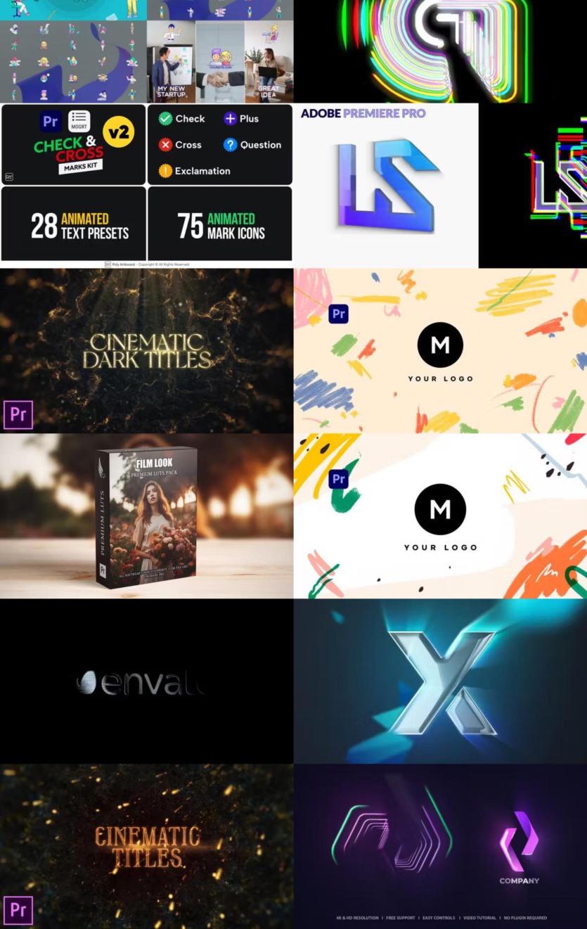 Premiere Pro PR模板素材合集2024年第3季 Premiere Pro Templates Bundle 2024 Vol.3