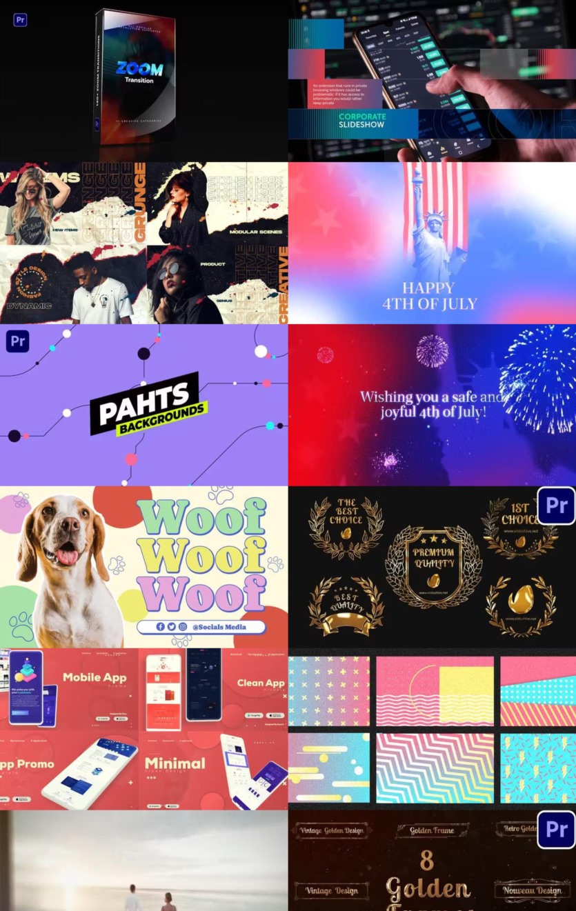 Premiere Pro PR模板素材合集2024年第4季 Premiere Pro Templates Bundle 2024 Vol.4