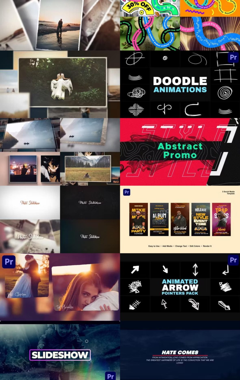 Premiere Pro PR模板素材合集2024年第4季 Premiere Pro Templates Bundle 2024 Vol.4