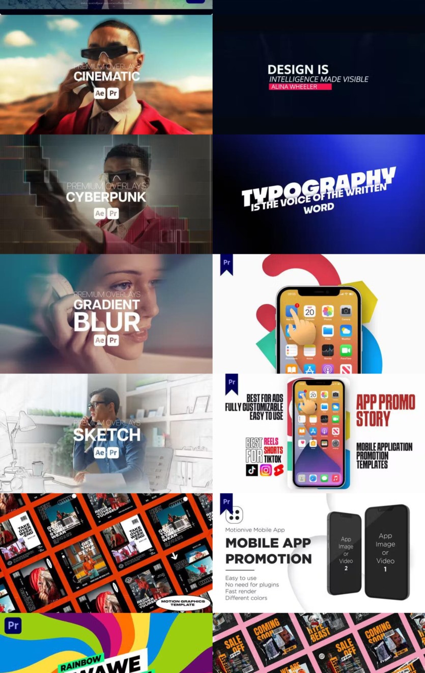 Premiere Pro PR模板素材合集2024年第4季 Premiere Pro Templates Bundle 2024 Vol.4