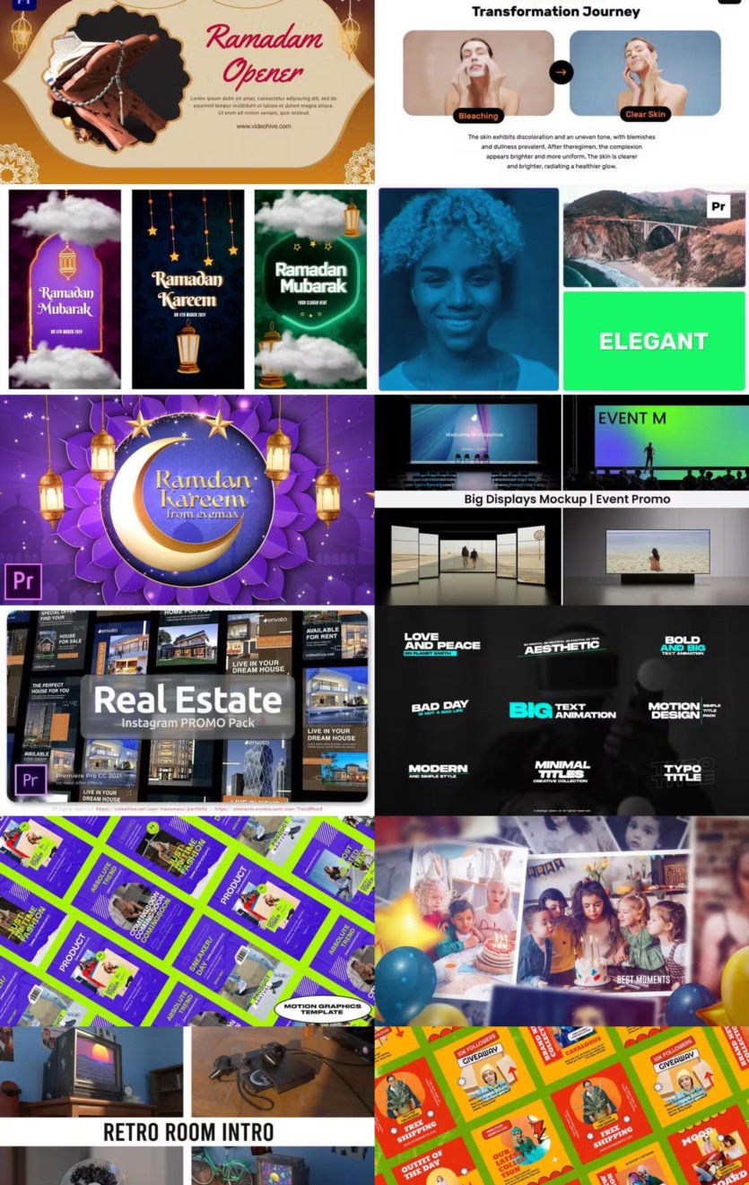 Premiere Pro PR模板素材合集2024年第4季 Premiere Pro Templates Bundle 2024 Vol.4
