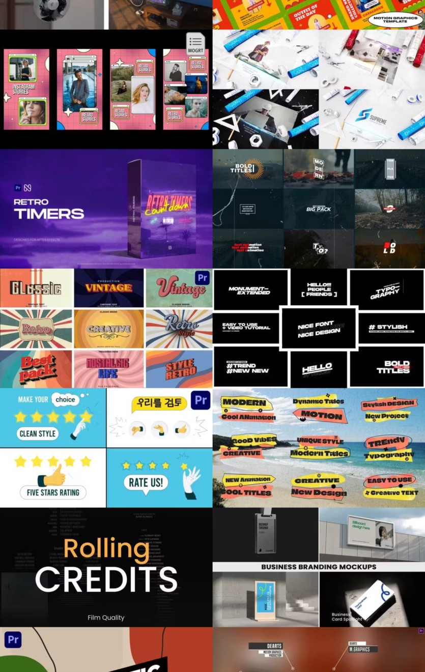 Premiere Pro PR模板素材合集2024年第4季 Premiere Pro Templates Bundle 2024 Vol.4
