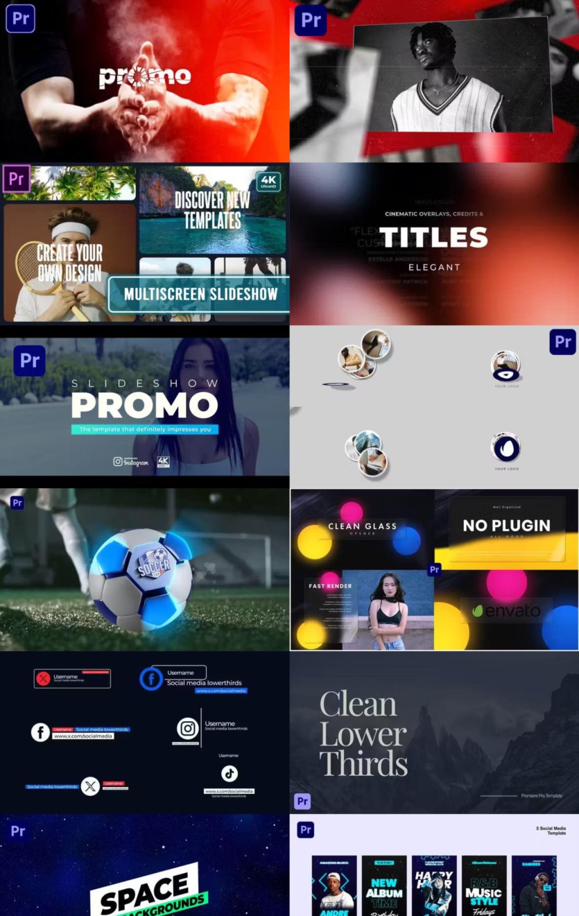 Premiere Pro PR模板素材合集2024年第4季 Premiere Pro Templates Bundle 2024 Vol.4