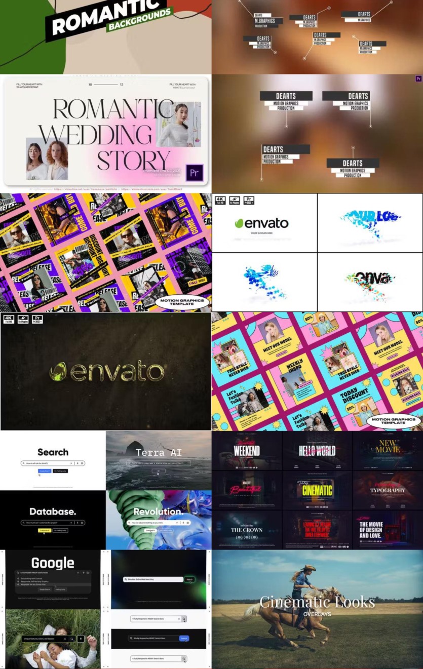 Premiere Pro PR模板素材合集2024年第4季 Premiere Pro Templates Bundle 2024 Vol.4