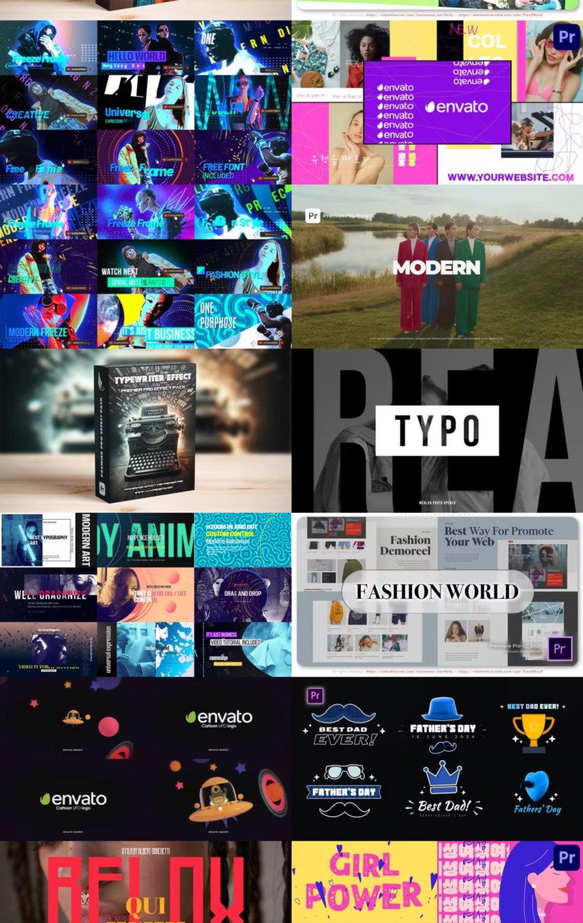 Premiere Pro PR模板素材合集2024年第4季 Premiere Pro Templates Bundle 2024 Vol.4