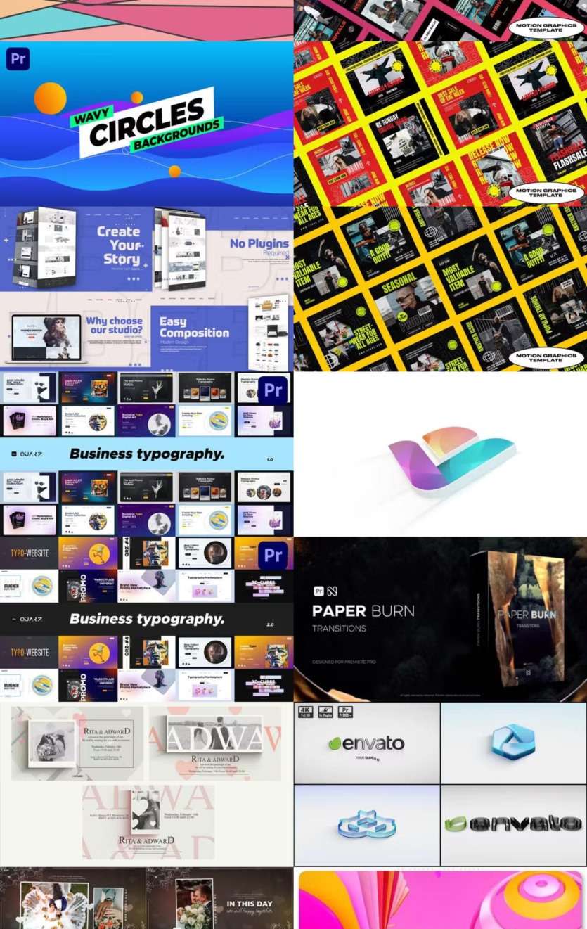 Premiere Pro PR模板素材合集2024年第4季 Premiere Pro Templates Bundle 2024 Vol.4