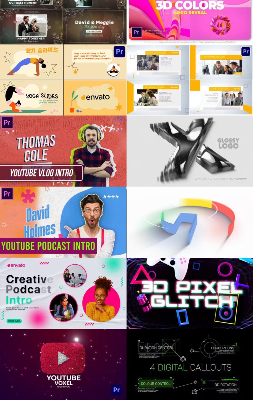 Premiere Pro PR模板素材合集2024年第4季 Premiere Pro Templates Bundle 2024 Vol.4