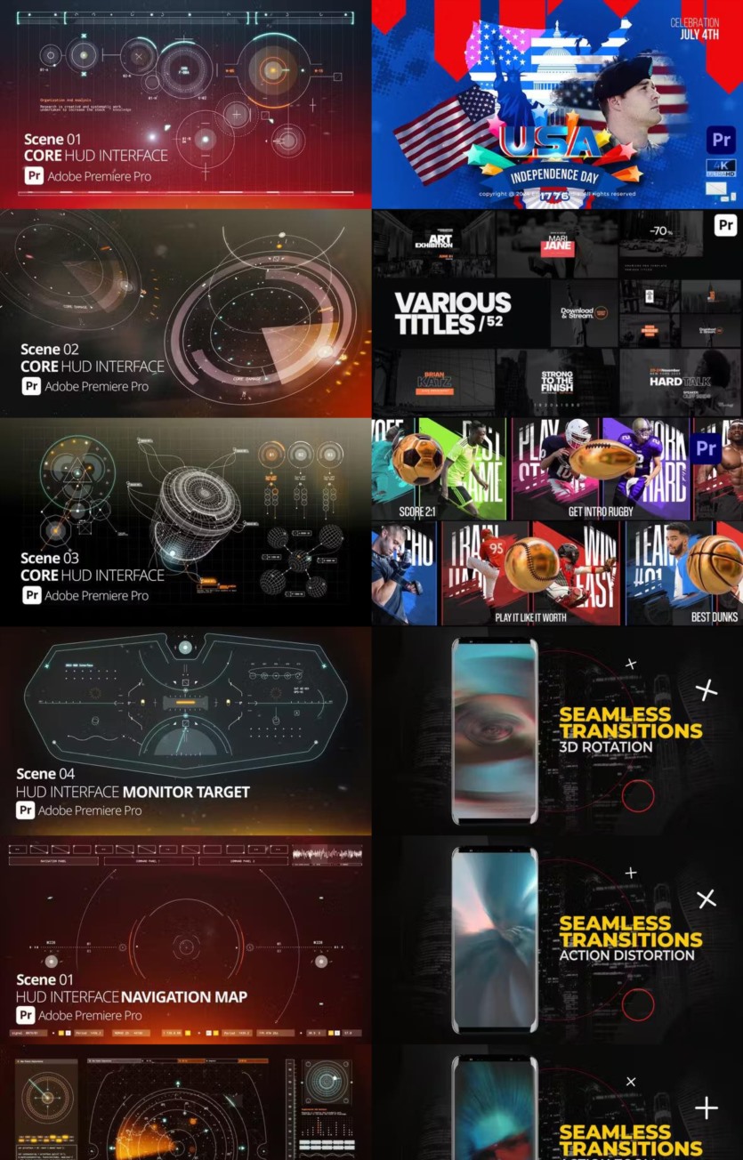 Premiere Pro PR模板素材合集2024年第5季 Premiere Pro Templates Bundle 2024 Vol.5