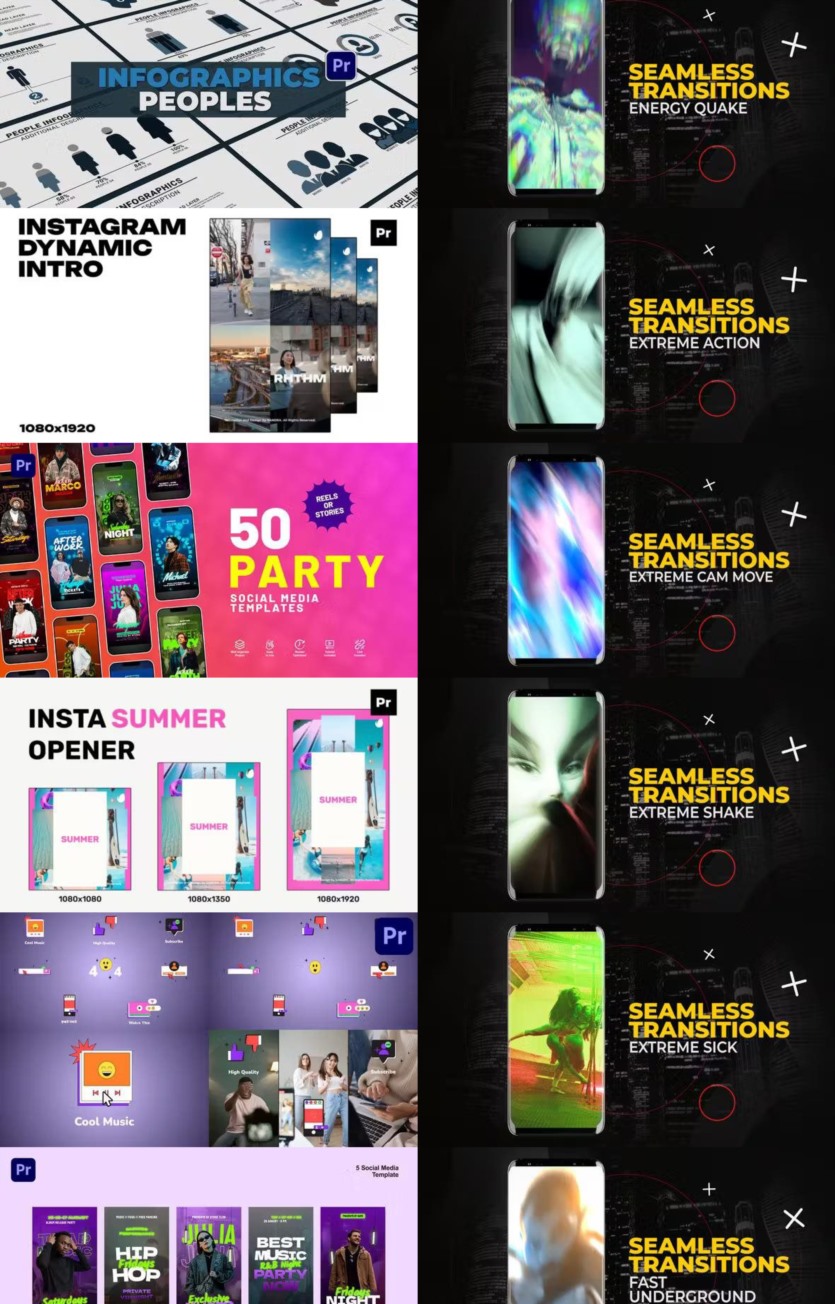 Premiere Pro PR模板素材合集2024年第5季 Premiere Pro Templates Bundle 2024 Vol.5