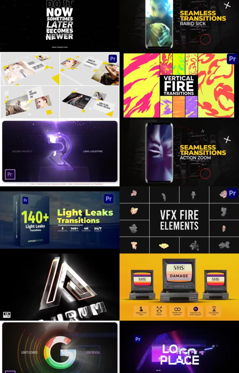 Premiere Pro PR模板素材合集2024年第5季 Premiere Pro Templates Bundle 2024 Vol.5