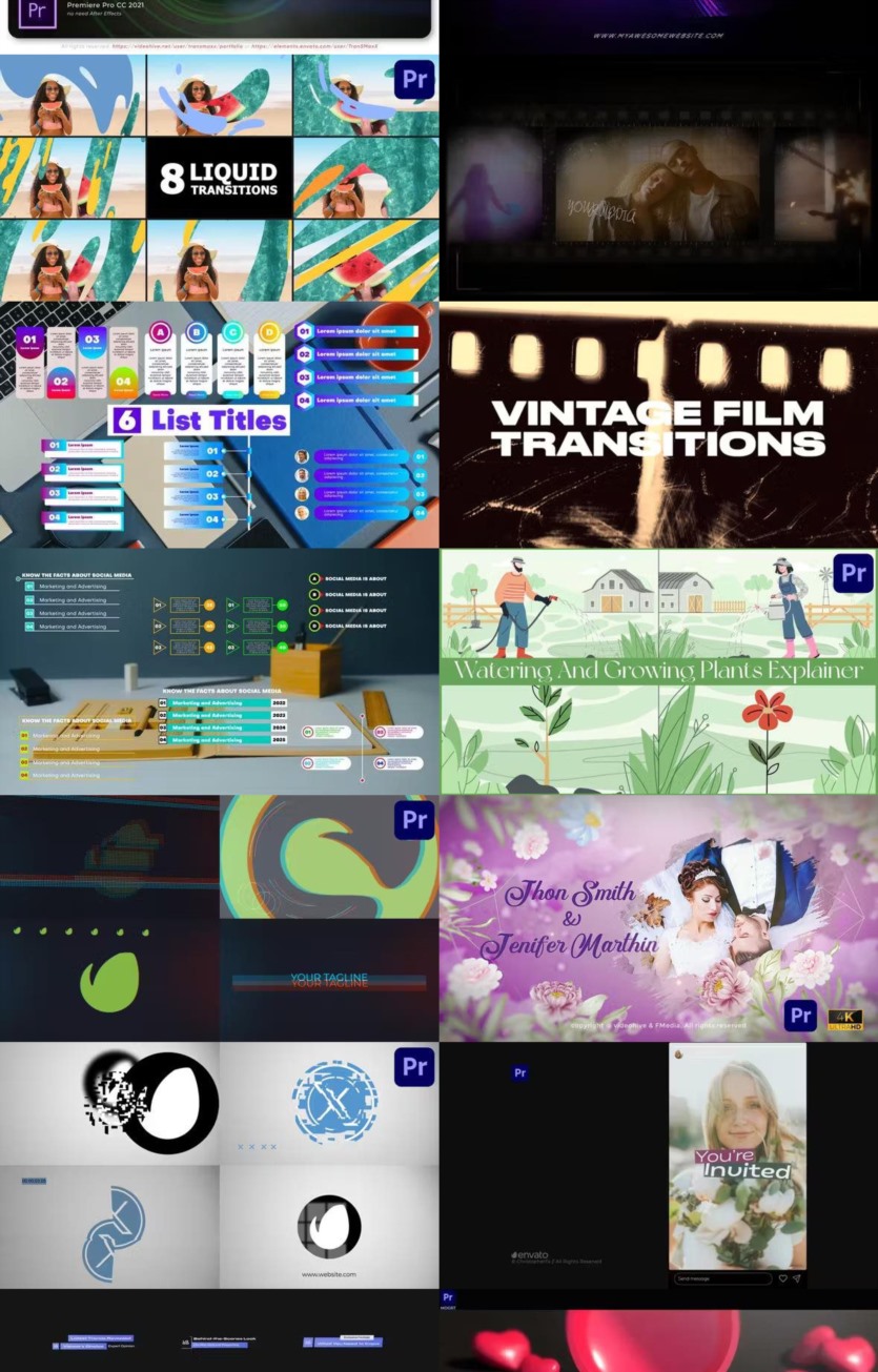 Premiere Pro PR模板素材合集2024年第5季 Premiere Pro Templates Bundle 2024 Vol.5