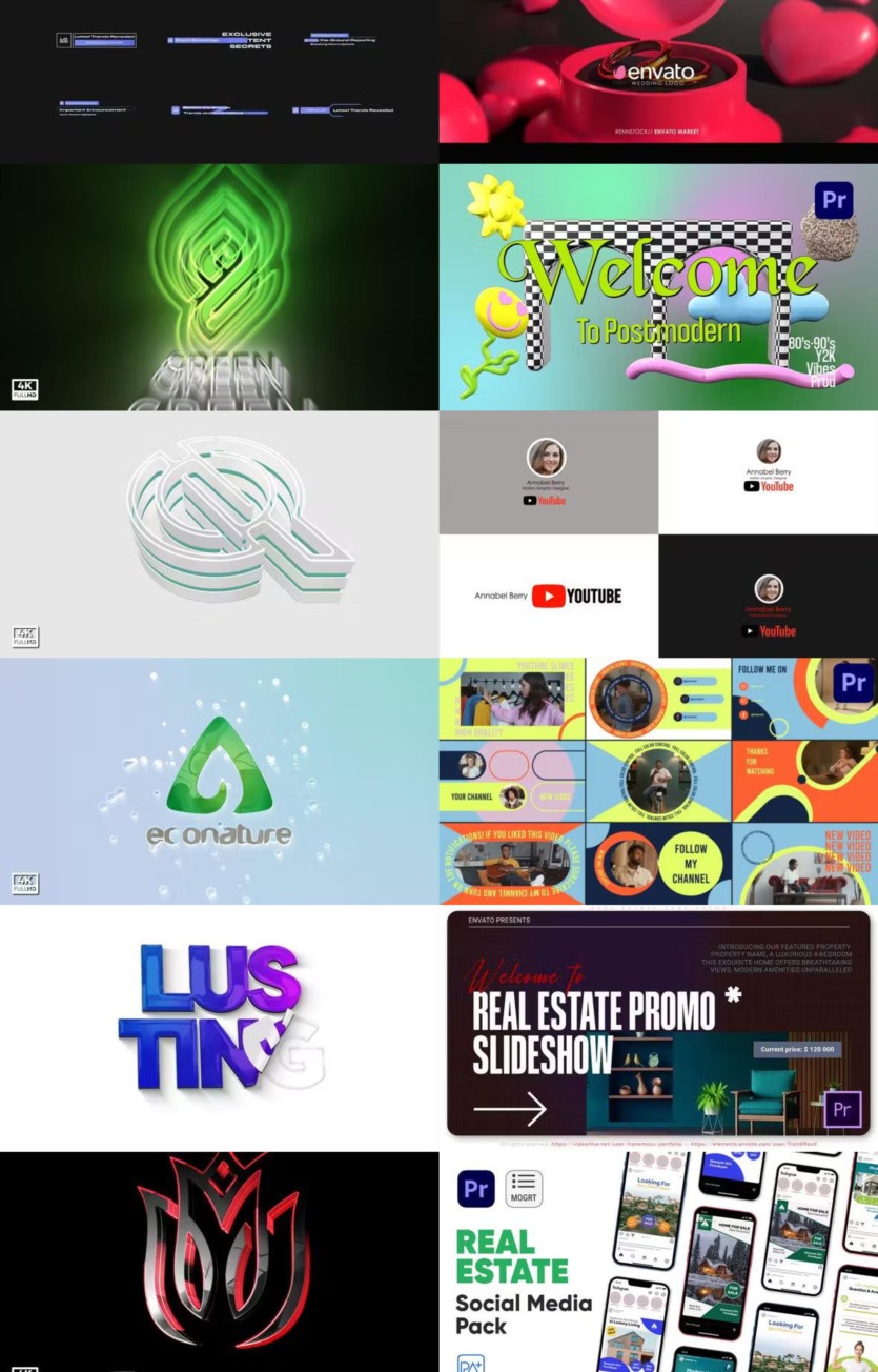 Premiere Pro PR模板素材合集2024年第5季 Premiere Pro Templates Bundle 2024 Vol.5