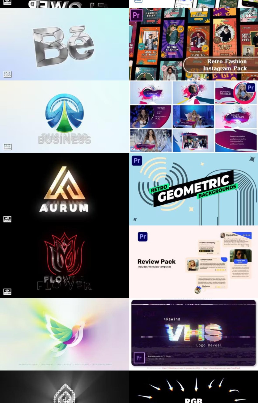 Premiere Pro PR模板素材合集2024年第5季 Premiere Pro Templates Bundle 2024 Vol.5