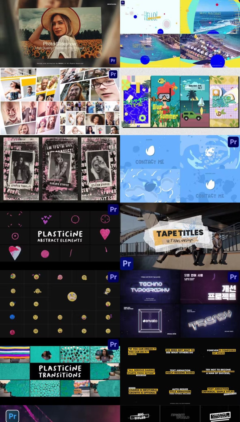 Premiere Pro PR模板素材合集2024年第5季 Premiere Pro Templates Bundle 2024 Vol.5