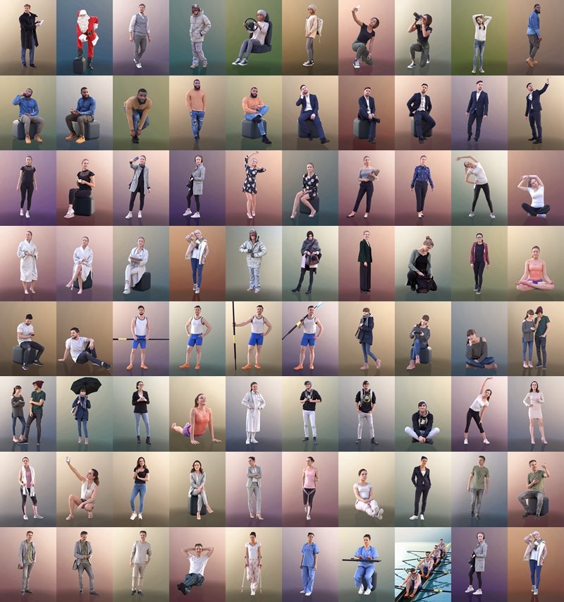 3D People Mega Bundle 人物3d模型458个合集FBX+C4D格式