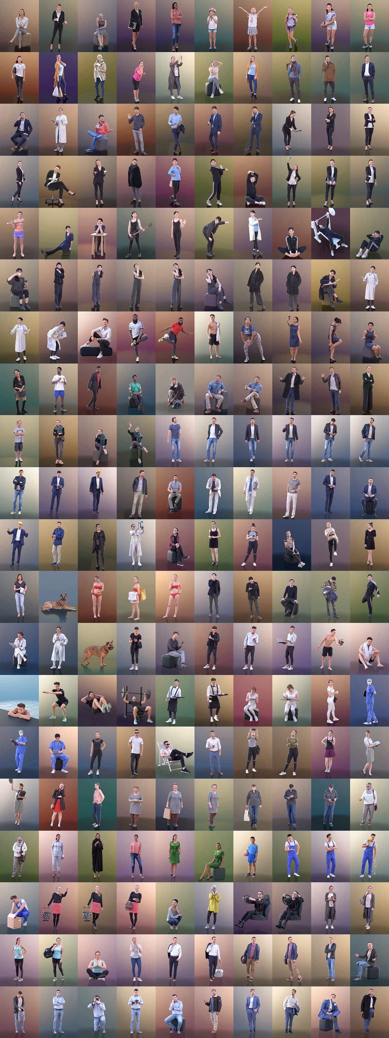3D People Mega Bundle 人物3d模型458个合集FBX+C4D格式