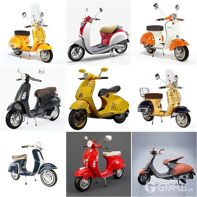 27套摩托车踏板车3D模型合集 – 20240714