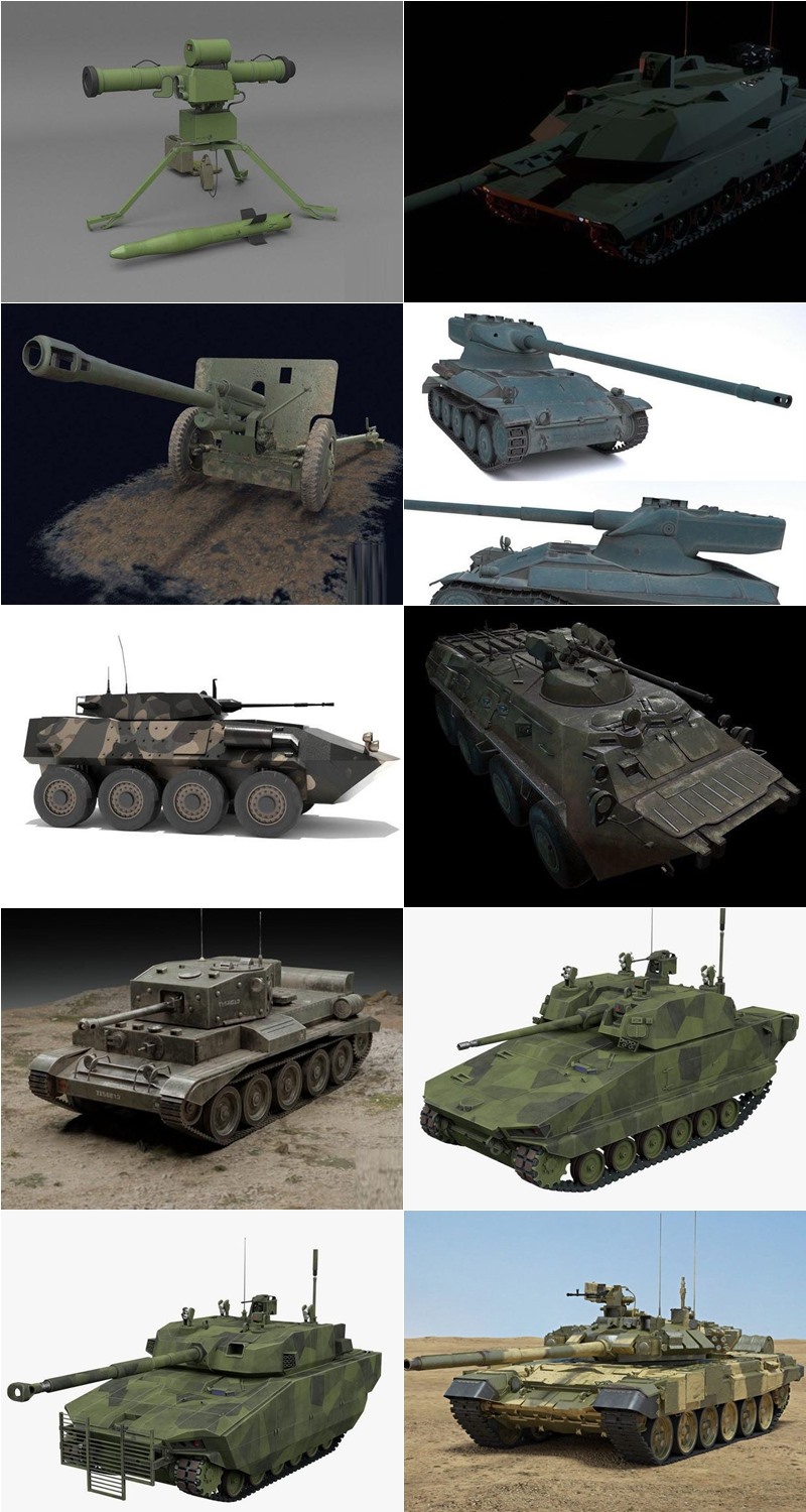 武器枪械游戏资产3D模型合集第4季 PBR Game Weapons Firearms 3D Models Vol.4