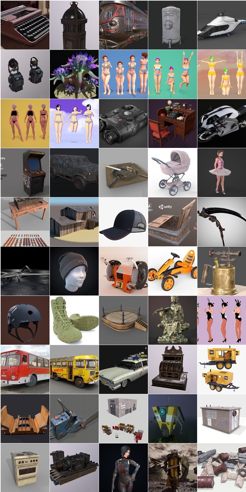 PBR Game 3D Models Bundle 2024 Vol.1