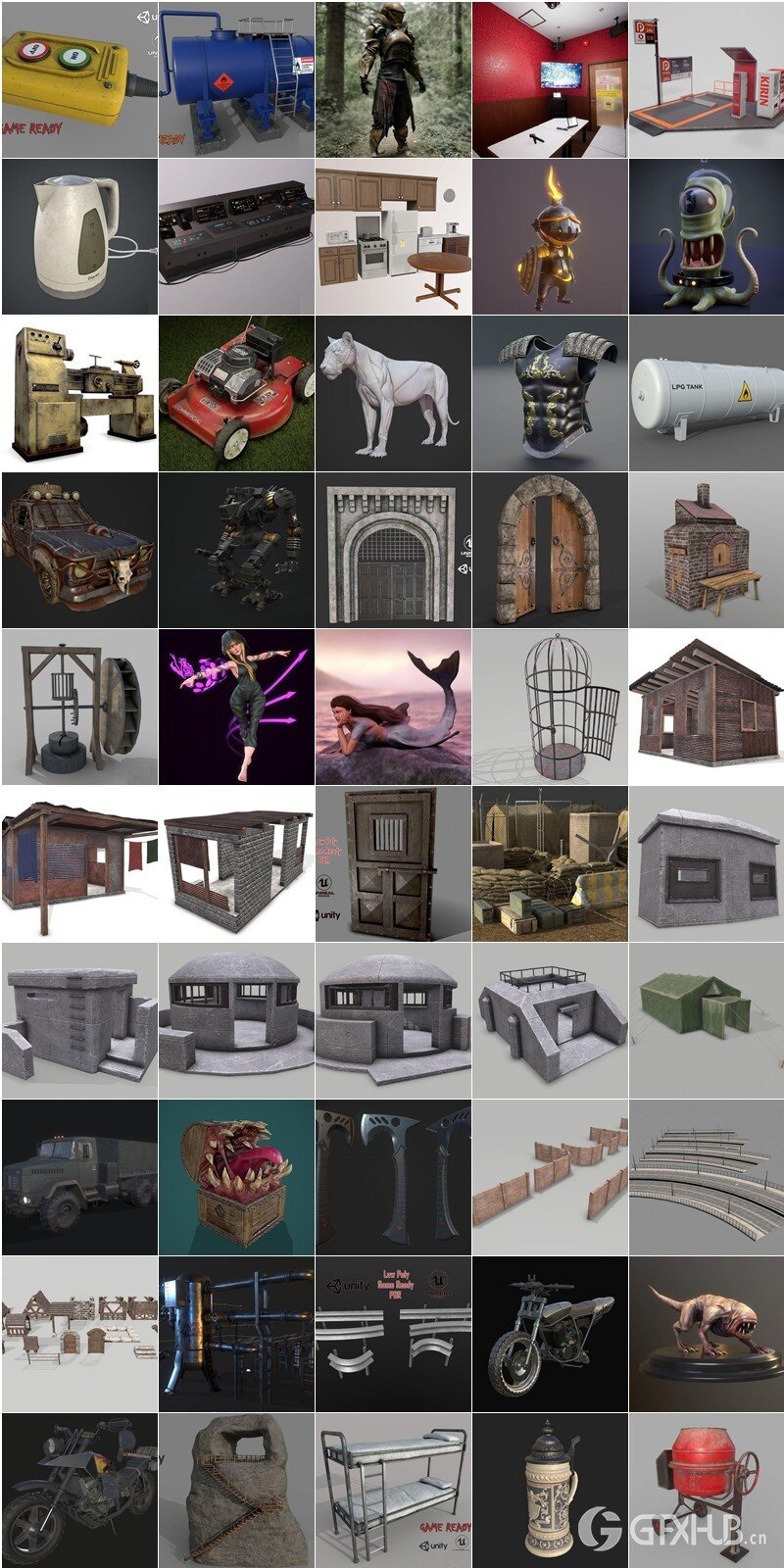 PBR Game 3D Models Bundle 2024 Vol.1