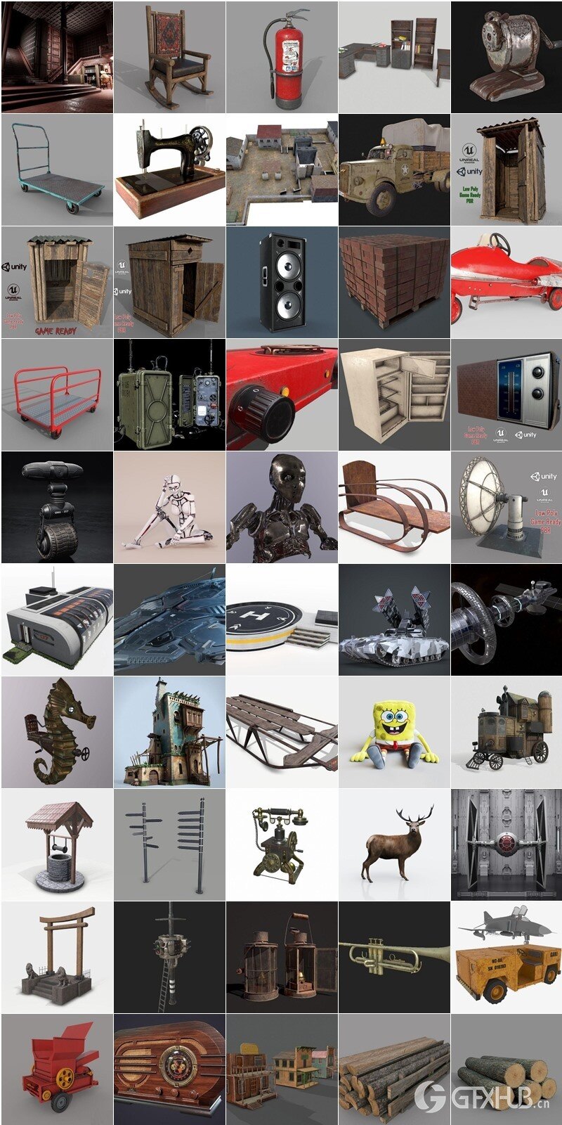 PBR Game 3D Models Bundle 2024 Vol.1