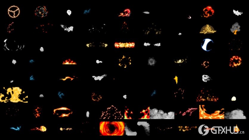 95组卡通火焰烟雾特效动画元素 Advanced Fire Elements 01-22 for FCPX