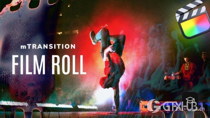 50种复古电影胶片灼烧穿孔溶解混乱闪烁故障转场预设 mTransition Film Roll