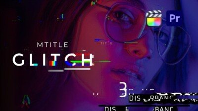 30种科技感信号故障干扰毛刺损坏文字标题动画预设 mTitle Glitch